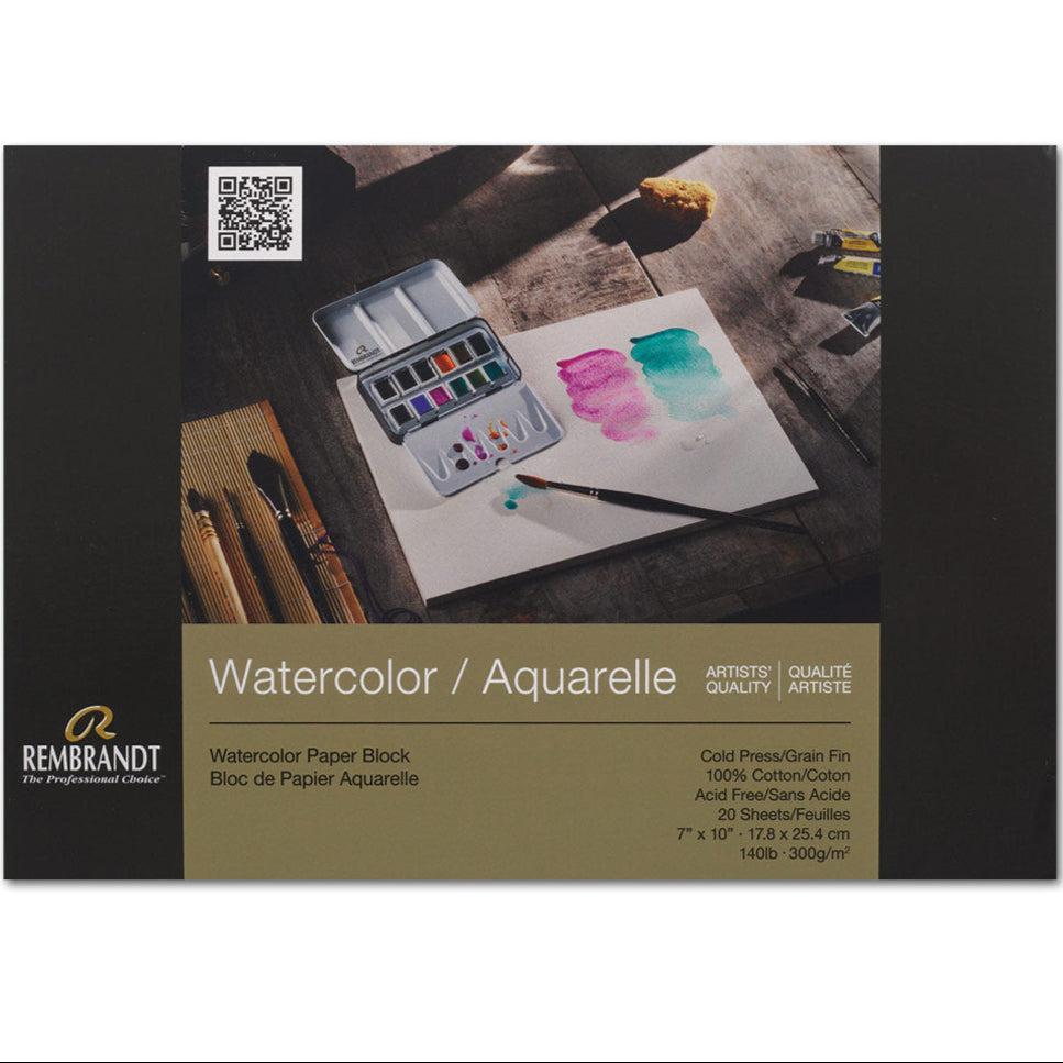 RWC PAPER BLOCK 140LB COLD PRESS 7&quot; X 10&quot; 20 SHEETS