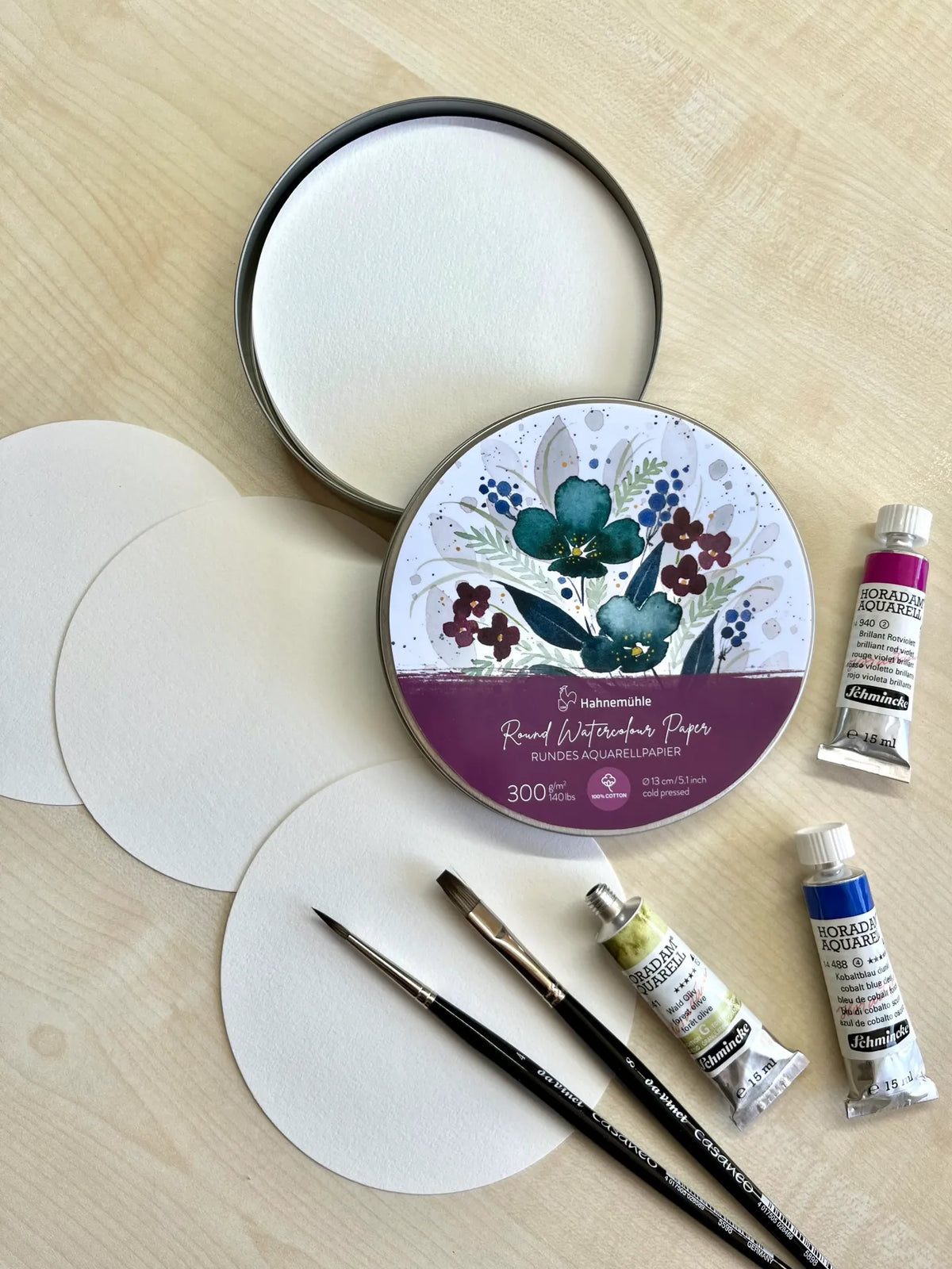 ROUND WATERCOLOUR PAPER, EXPRESSION 300GSM, 100% COTTON, CP, 13CM DIAME...
