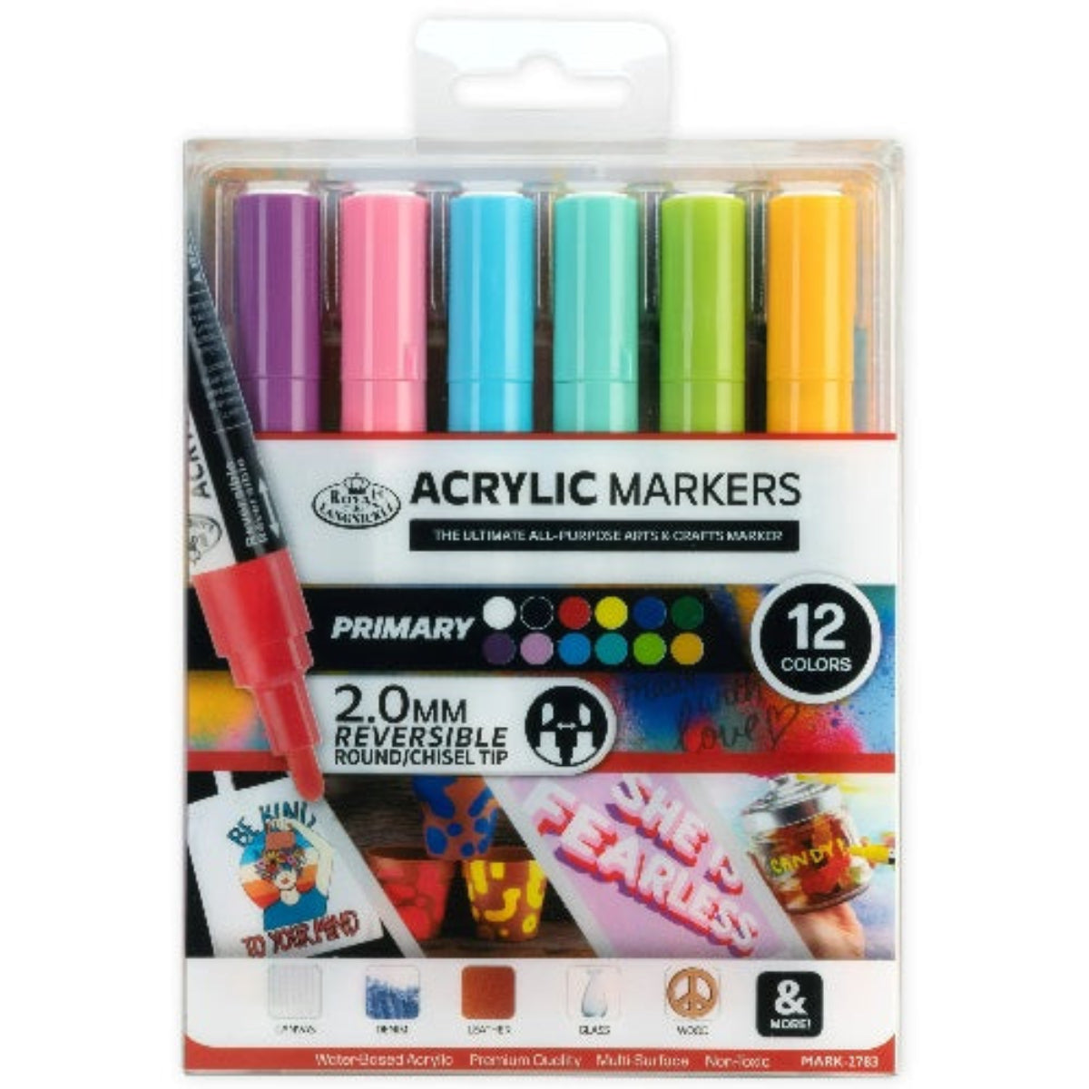 ACRYLIC MARKERS PRIMARY COLORS 2MM 12PK