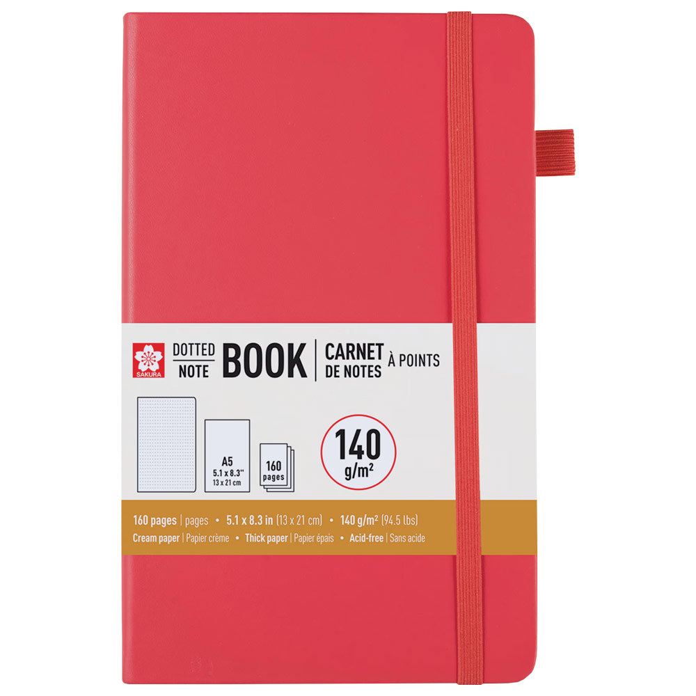 SAKURA NOTEBOOK DOTTED A5 -  RED PLUM BLOSSOM