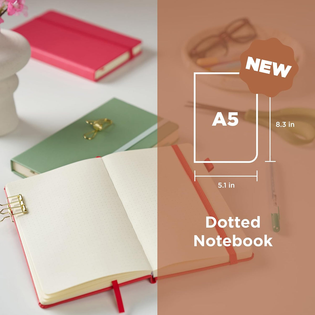 SAKURA NOTEBOOK DOTTED A5 -  JAPANESE KERRIA