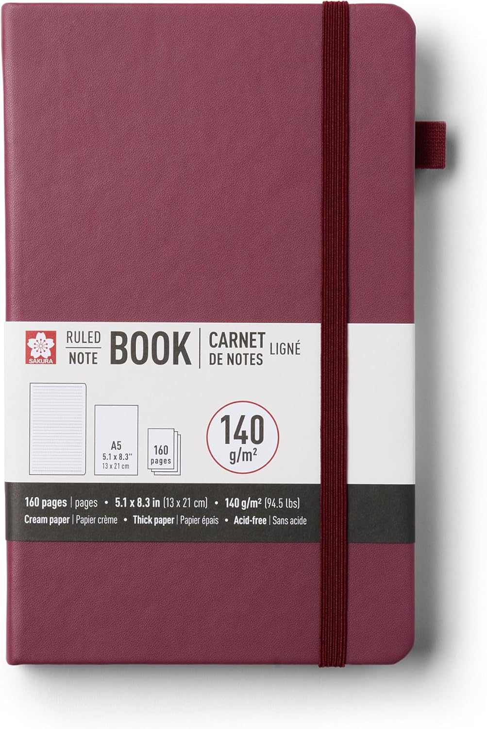SAKURA NOTEBOOK RULED A5 -  MULBERRY