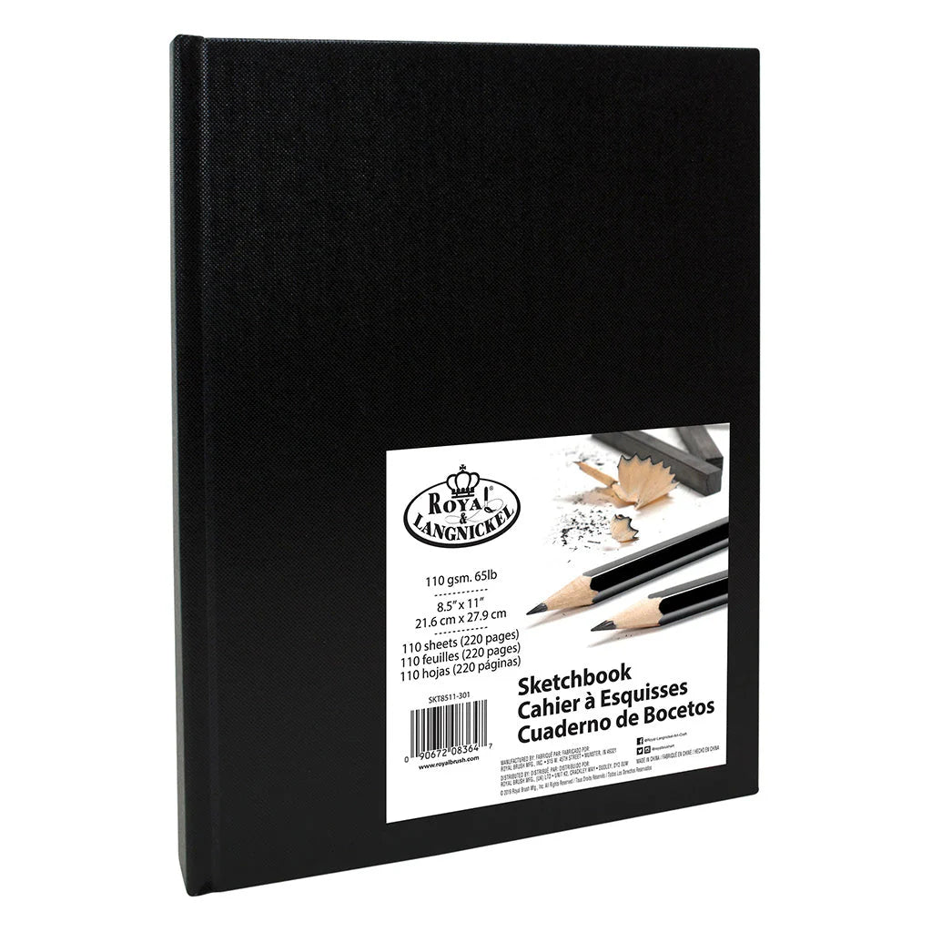 ROYAL BLACK HARDBOUND SKETCHBOOK 8.5X11