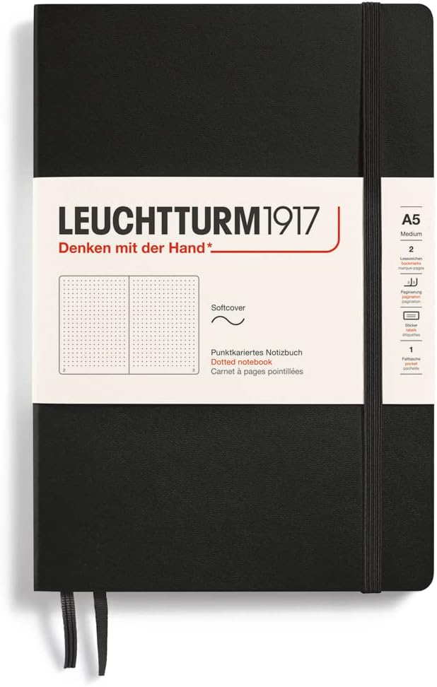 SOFTCOVER A5 NOTEBOOK DOTTED BLACK