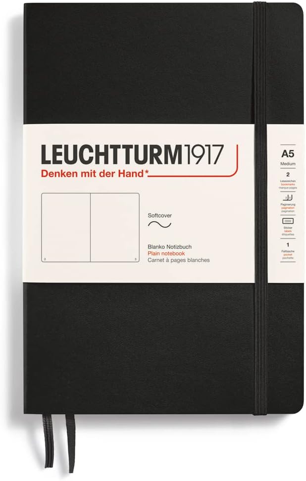SOFTCOVER A5 NOTEBOOK PLAIN BLACK