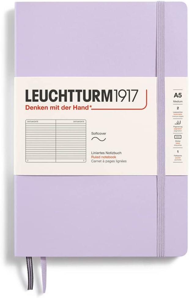 SOFTCOVER A5 NOTEBOOK RULED LILAC