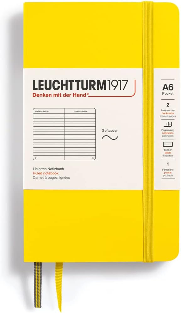 SOFTCOVER A6 NOTEBOOK RULED LEMON