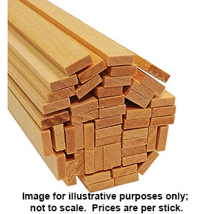 BASSWOOD STICK 24X1/16X3/4