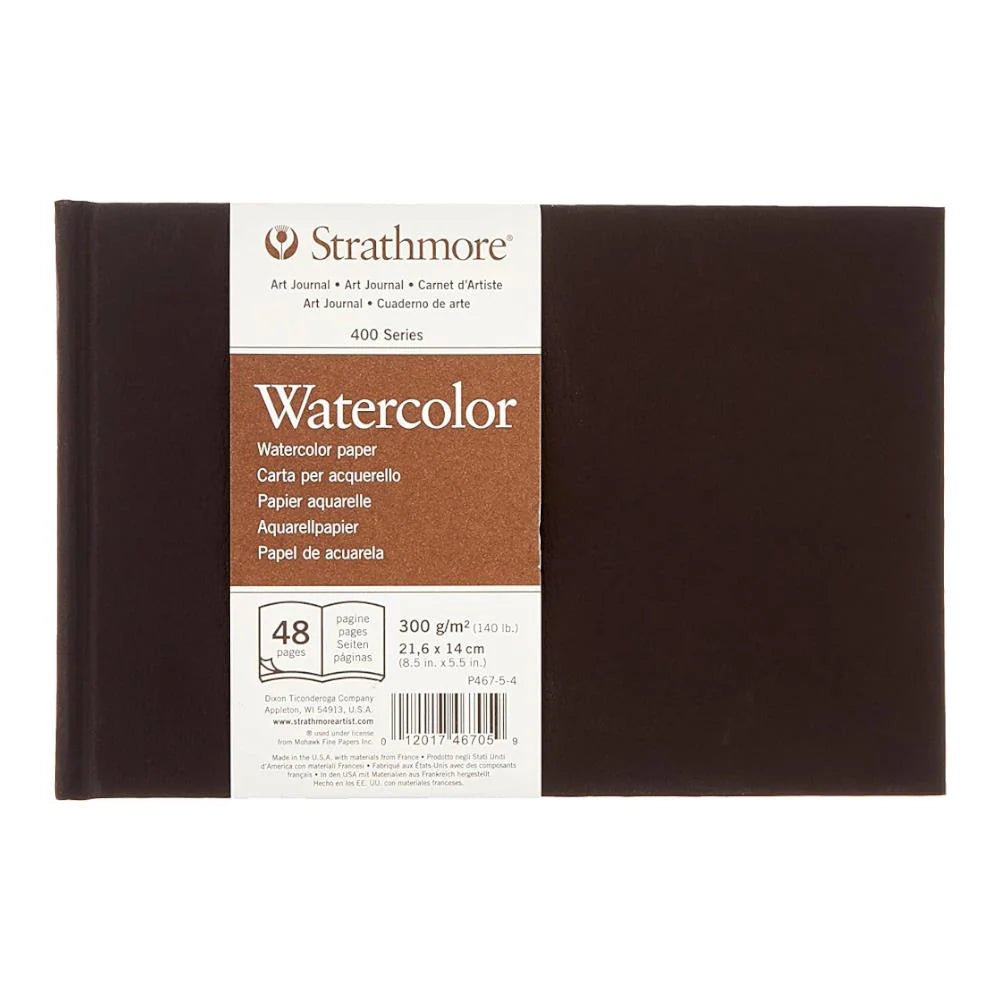 STRATHMORE 400 SERIES WATERCOLOR HARDCOVER HARDBOUND ART BOOK - 5-1/2" X 8-1/2", LANDSCAPE