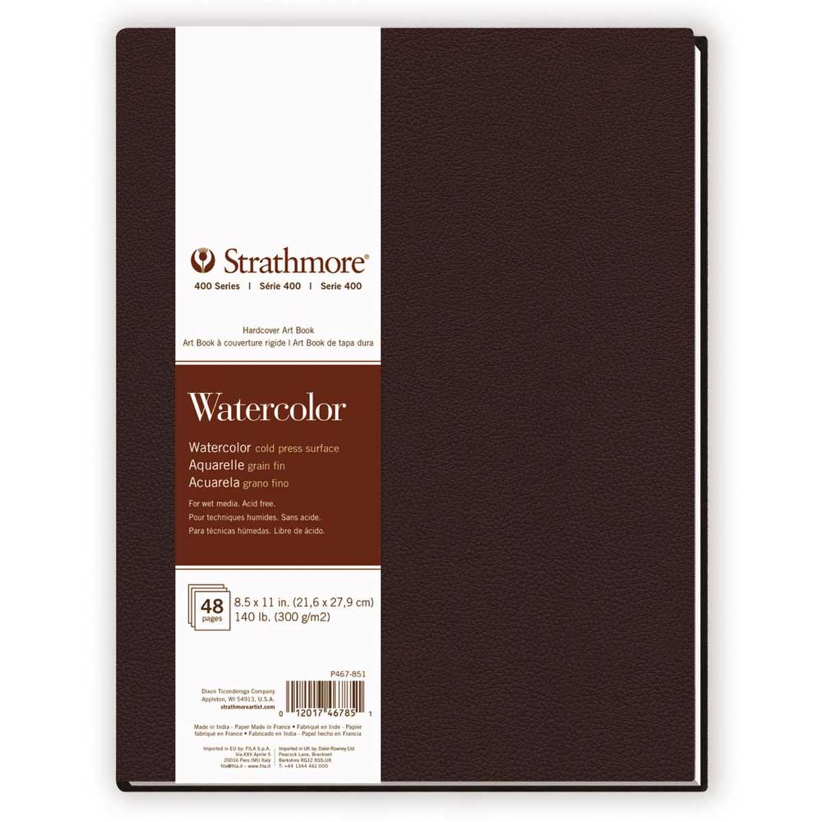 STRATHMORE 400 SERIES WATERCOLOR HARDCOVER HARDBOUND ART BOOK - 8-1/2" X 11", PORTRAIT