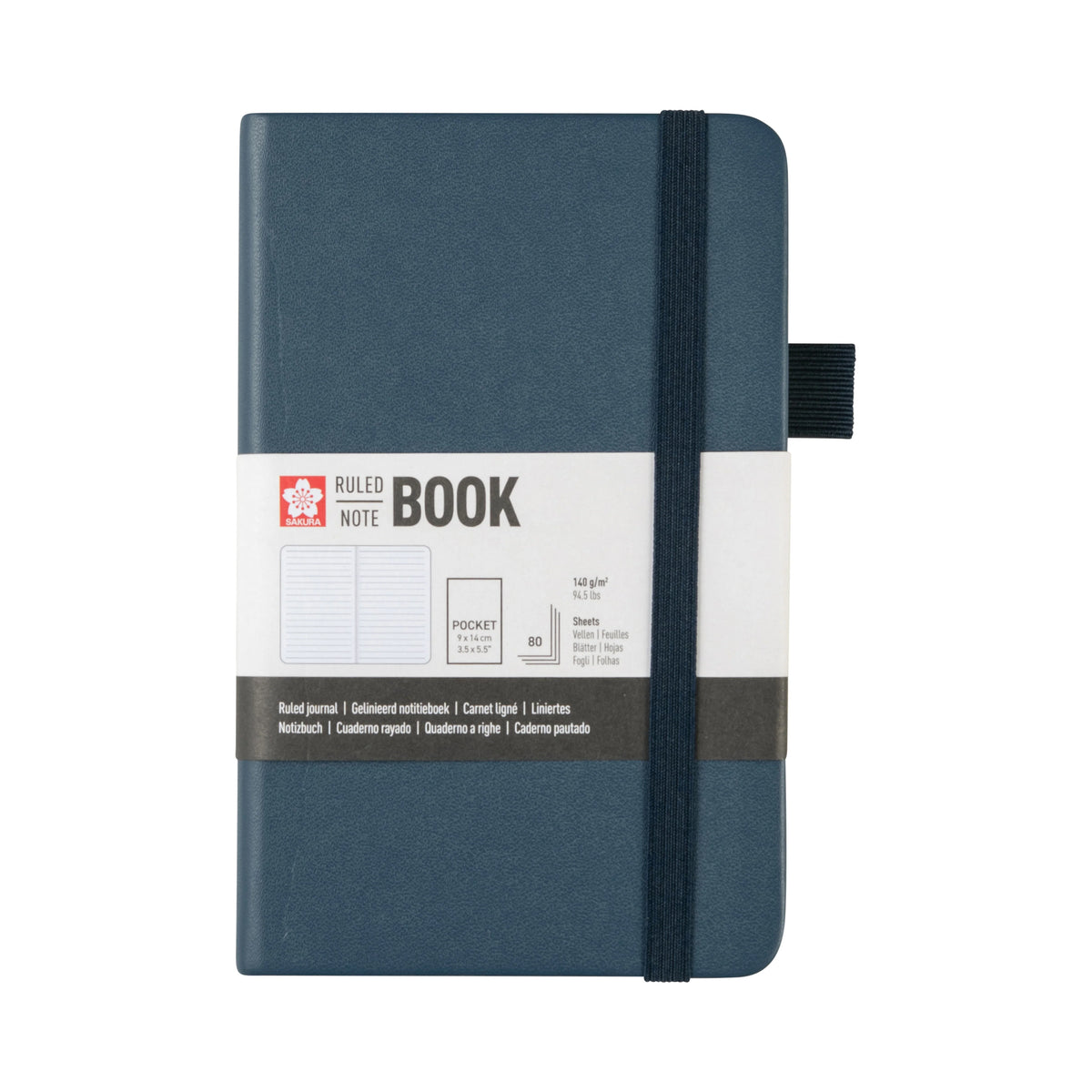 SAKURA NOTEBOOK RULED POCKET -  DEEP INDIGO