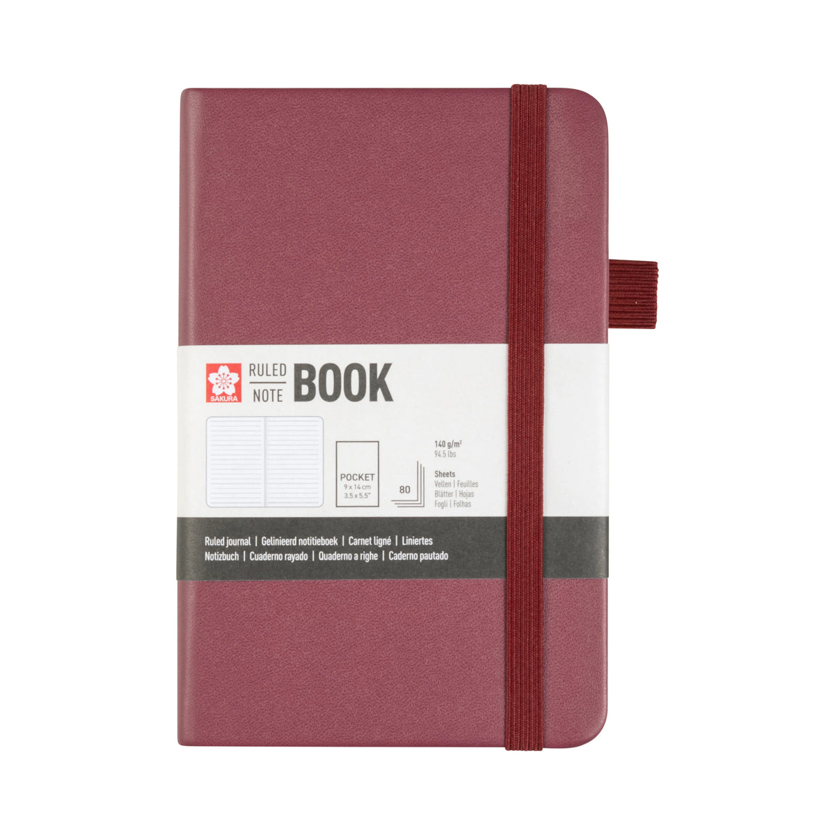 SAKURA NOTEBOOK RULED POCKET -  MULBERRY