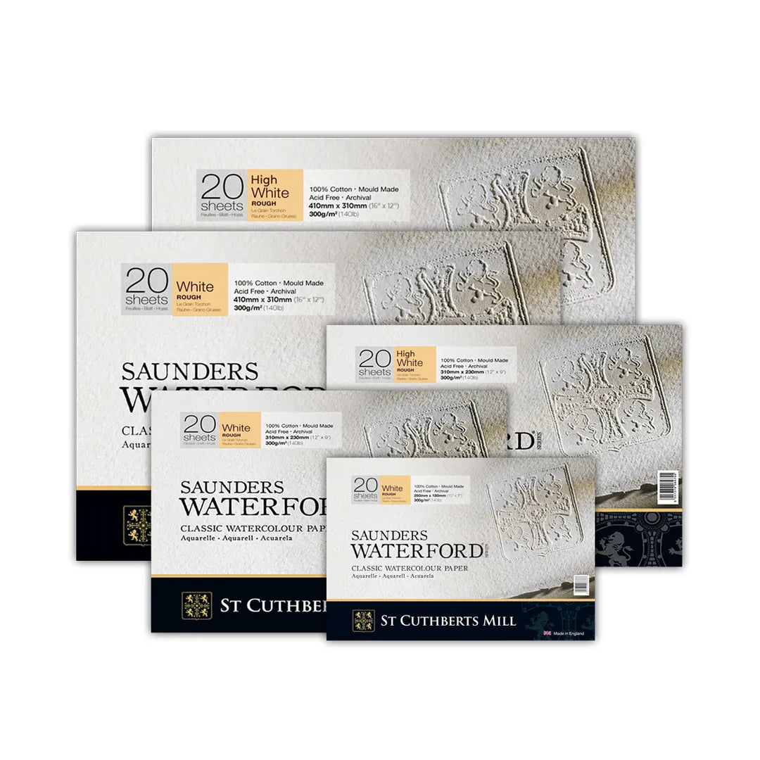WATERFORD WATERCOLOR ROUGH HIGH WHITE 4-DECKLE 300g 22X30