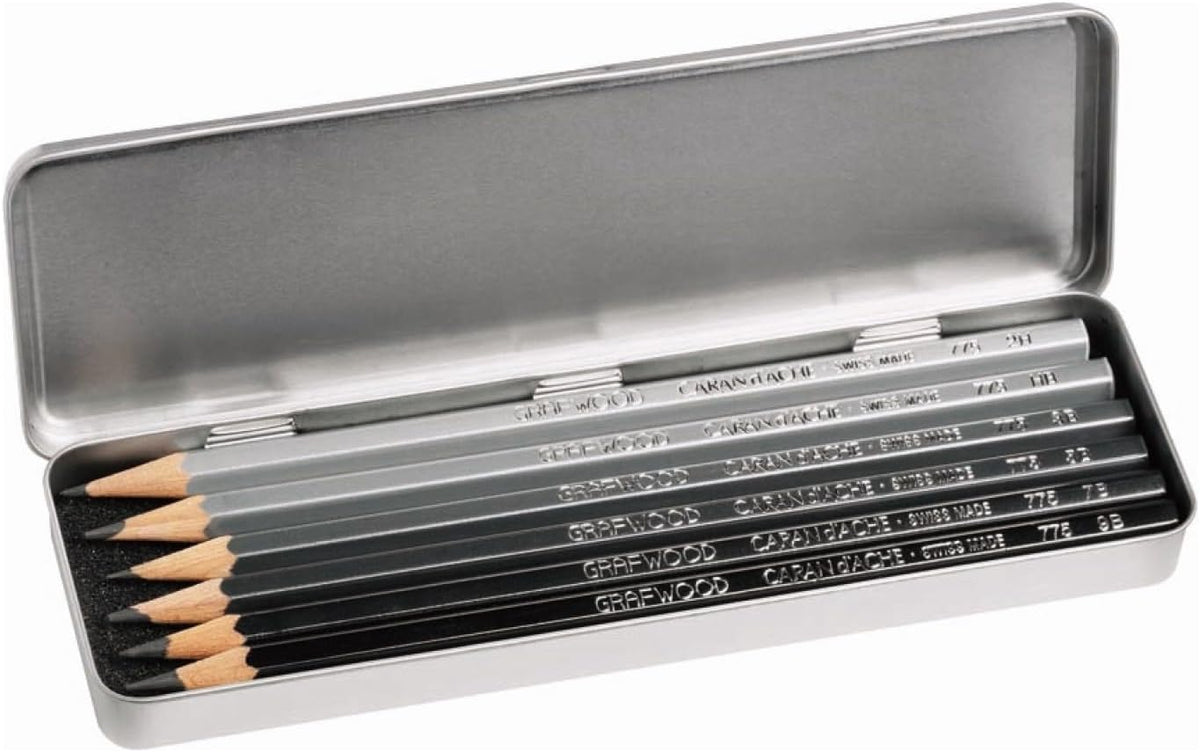 GRAFWOOD PENCILS METAL BOX/6