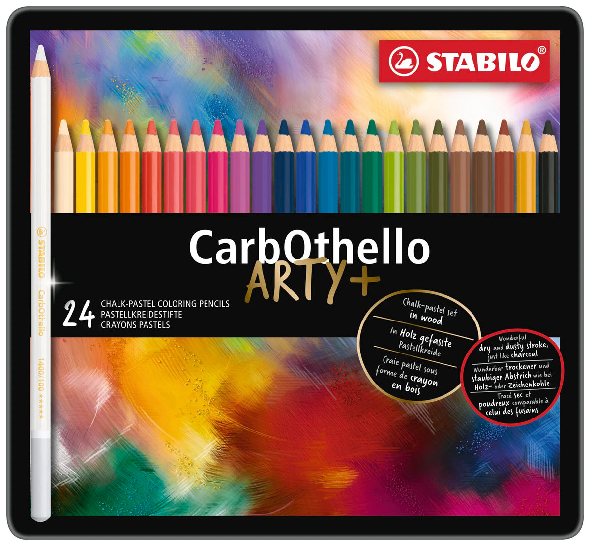 STABILO CARBO ARTY USA 24PC METAL BOX