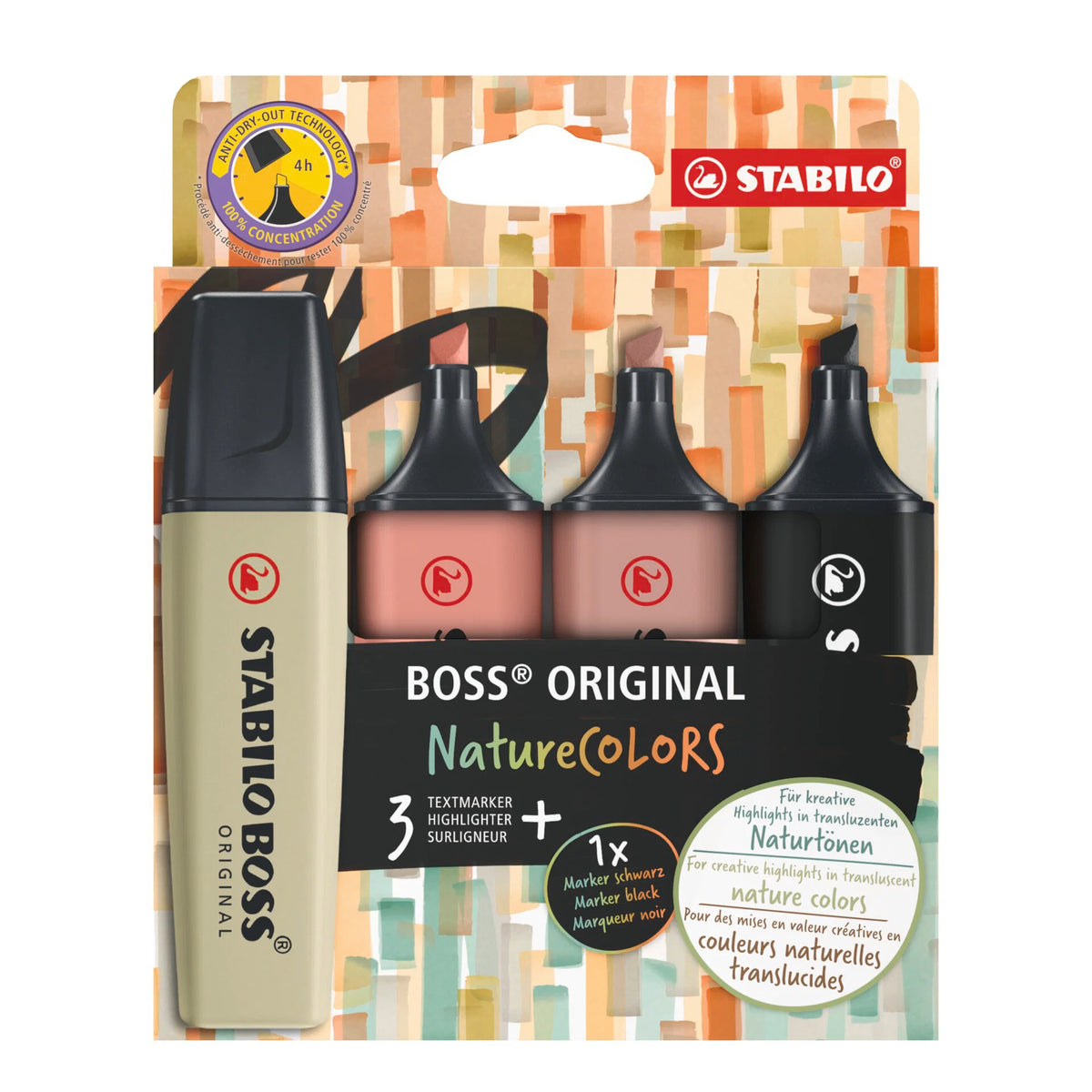 STABILO BOSS ORGINAL NATURECOLORS 4PCS. WALLET
