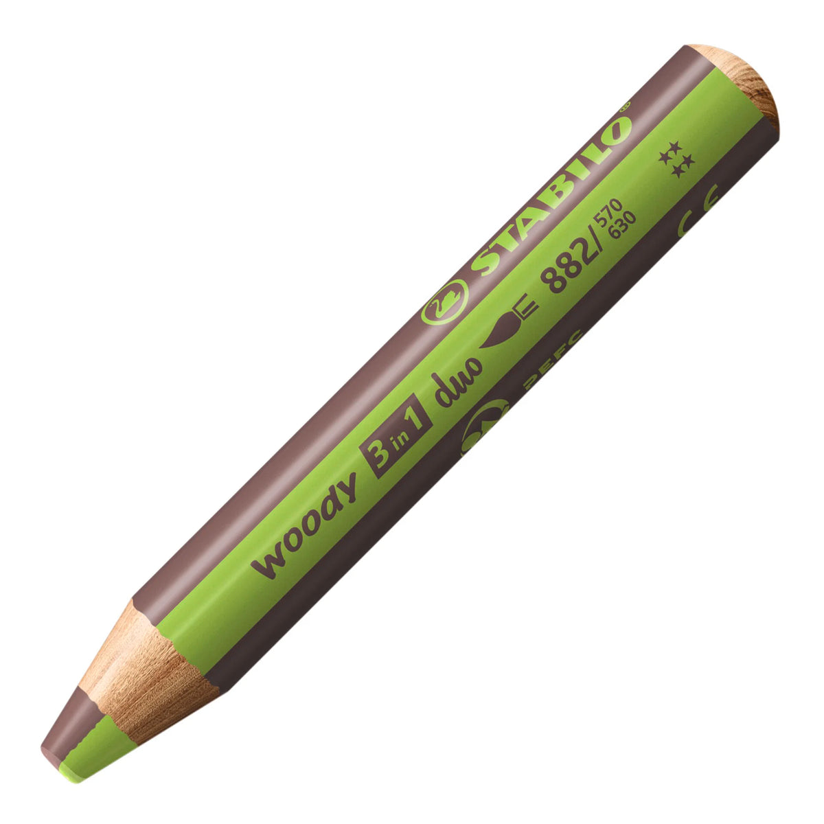 STABILO WOODY 3IN1 DUO LTGREEN/BROWN