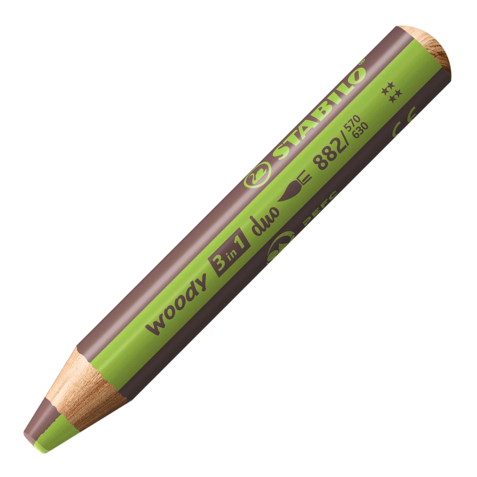 STABILO WOODY 3IN1 DUO LTGREEN/BROWN
