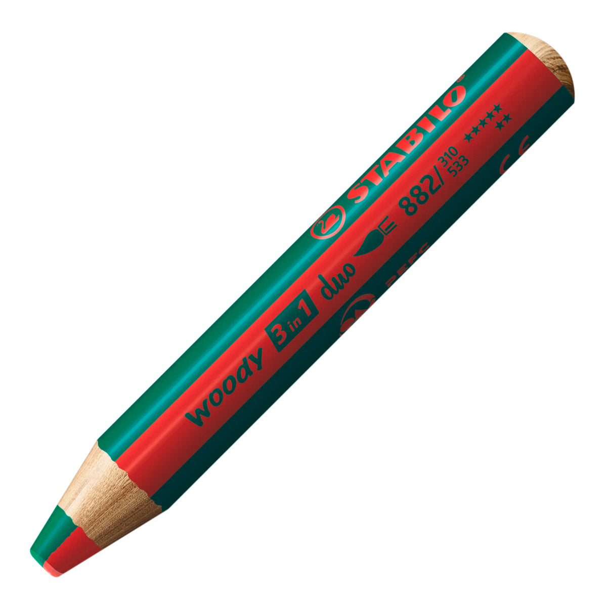 STABILO WOODY 3IN1 DUO RED/DARKGREEN