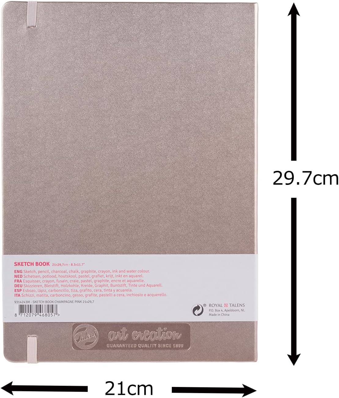 TALENS ART CREATION SKETCHBOOK 140G# PINK CHAMPAGNE COVER 21CM x 29.7CM (A4)