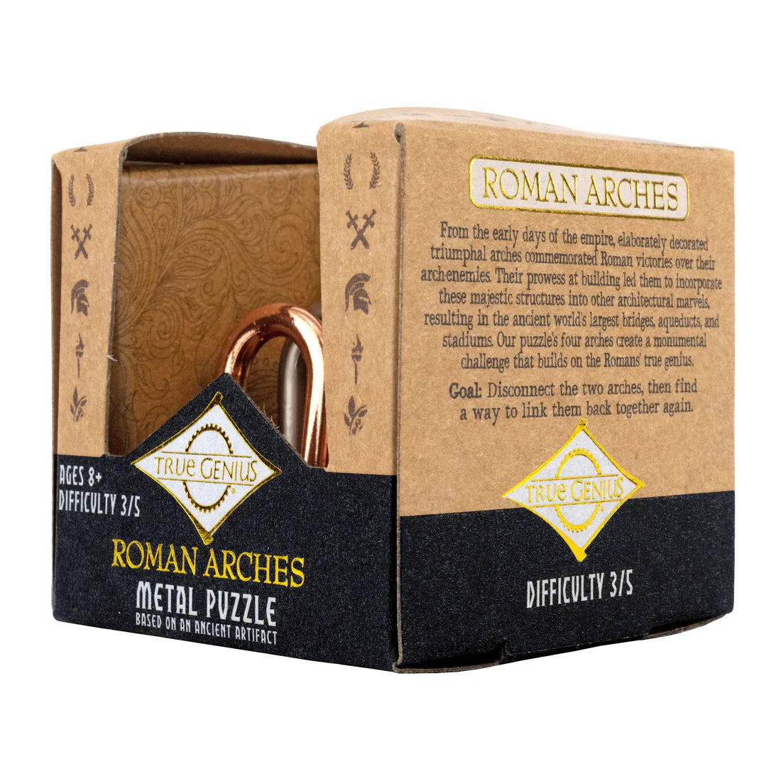 TRUE GENIUS  - ROMAN ARCHES INTERLOCKING METAL PUZZLE