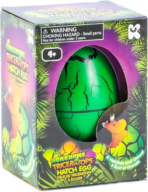 DINOSAUR HATCHING EGGS (LARGE) - STEGOSAURUS, TRICERATOPS, T-REX