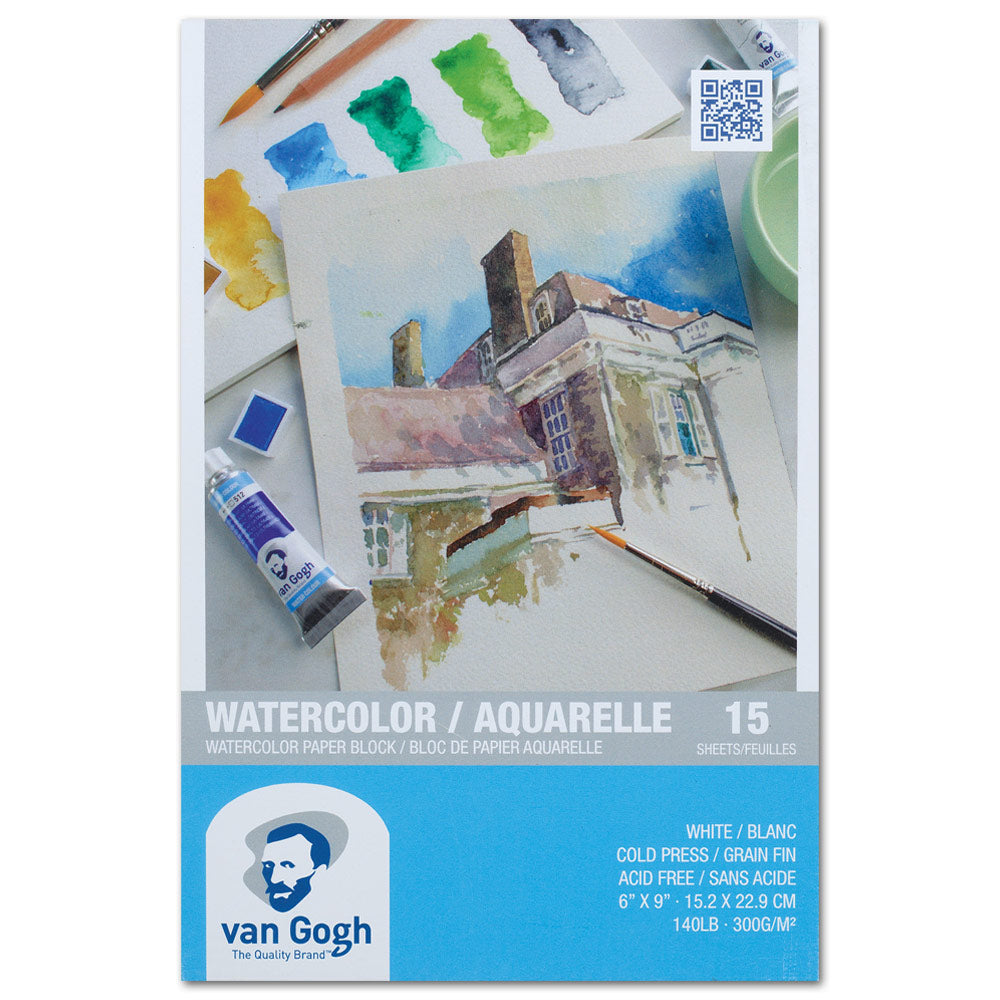 VGWC PAPER BLOCK 140LB COLD PRESS 6" X 9" 15 SHEETS