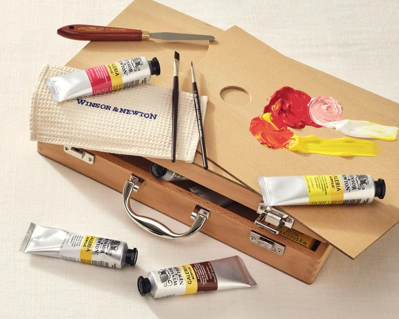 GALERIA ACRYLIC ESSENTIALS GIFT SET - 15PC WOOD BOX