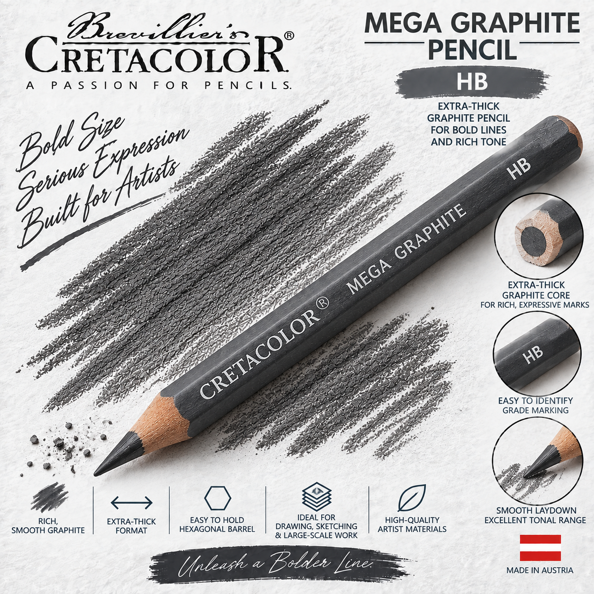 CRETACOLOR MEGA GRAPHITE PENCIL HB