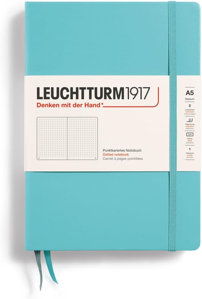 MEDIUM A5 NOTEBOOK DOTTED AQUAMARINE