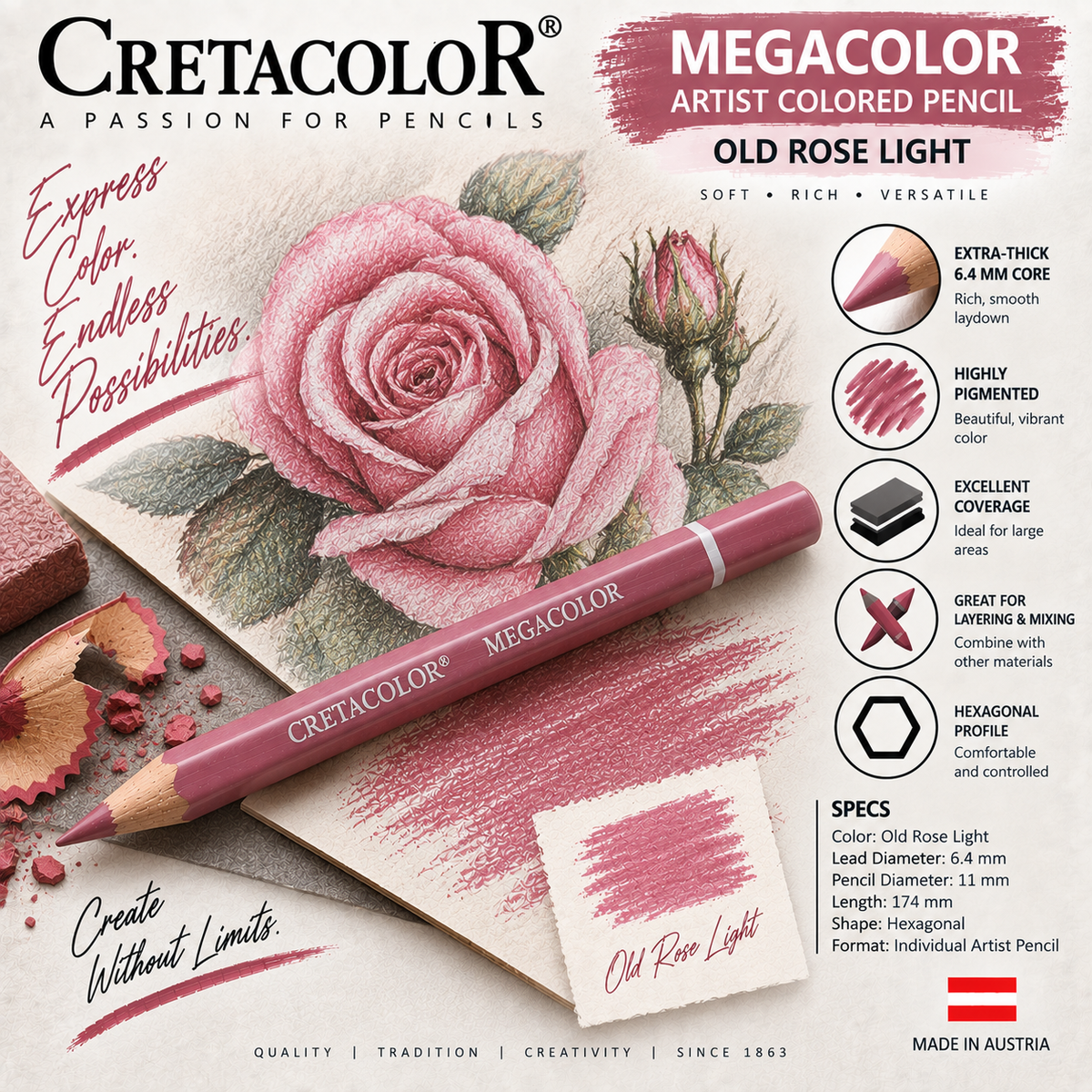 CRETACOLOR MEGACOLOR OLD ROSE LIGHT