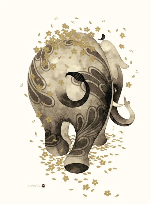 TADASHI URA CARD ELEPHANT BEHIND