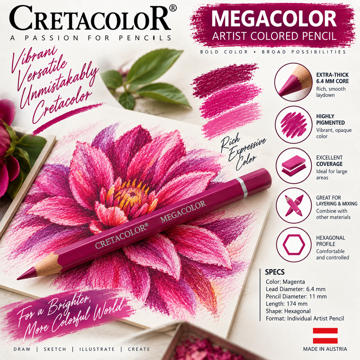 CRETACOLOR MEGACOLOR MAGENTA