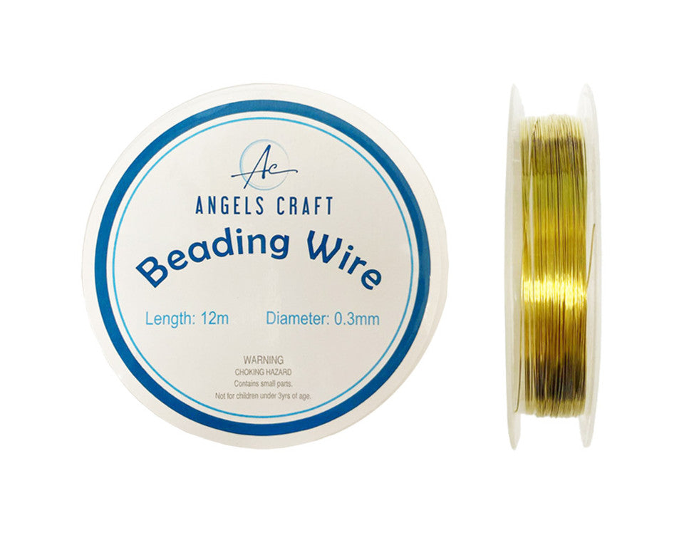 BEADING WIRE - 0.3MM X 12M GOLD