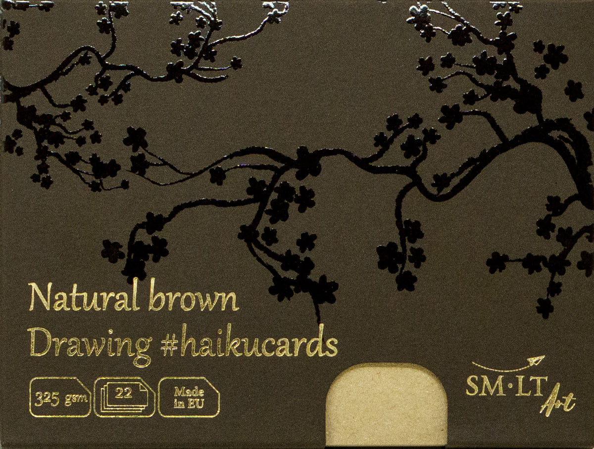 NATURAL BROWN DRAWING CARDS IN THE BOX (HAIKU CARDS) 147 X 106MM