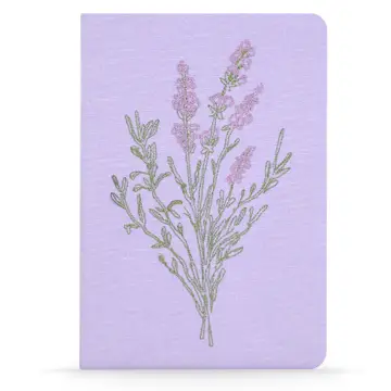 VEGAN EMBROIDERED JOURNAL - LAVENDER BUNCH
