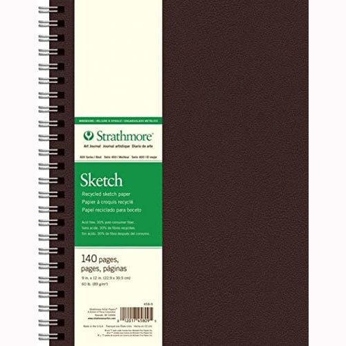 STRATHMORE RECYCLED ART SKETCH WIREBOUND PAD 9X12