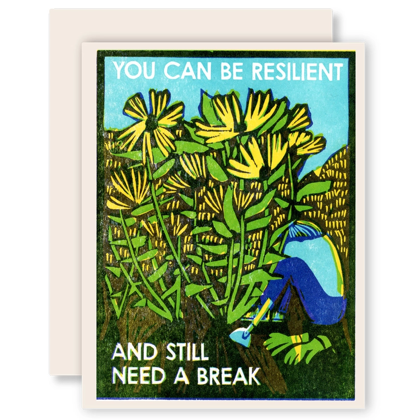 RESILIENT AND RESTING LETTERPRESS CARD