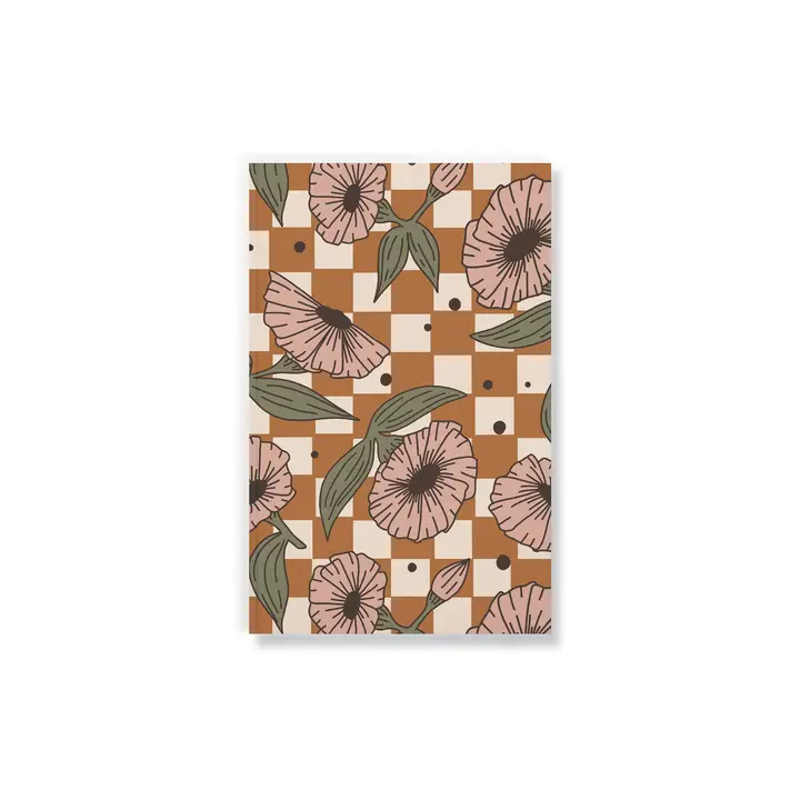 CLASSIC LAYFLAT JOURNAL NOTEBOOK - CHECKS AND FLOWERS