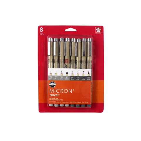 PIGMA MICRON GRAY SET/8