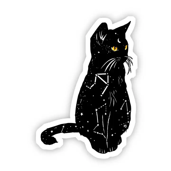 STICKER - BLACK CAT WITH YELLOW EYES