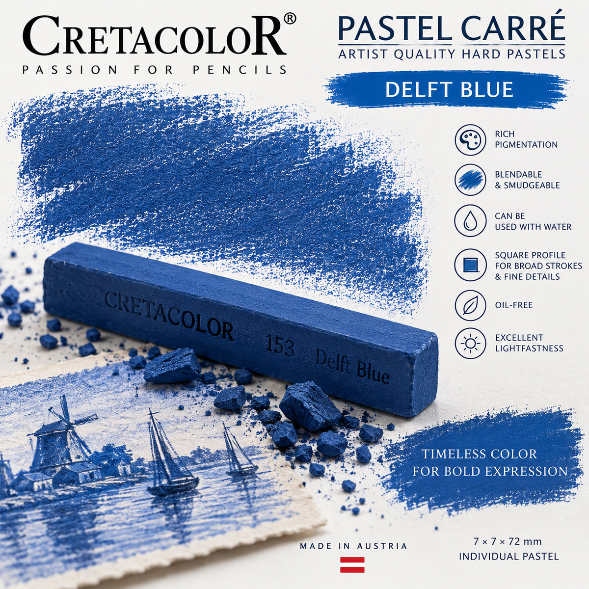 CRETACOLOR PASTEL CARRÉ DELFT BLUE