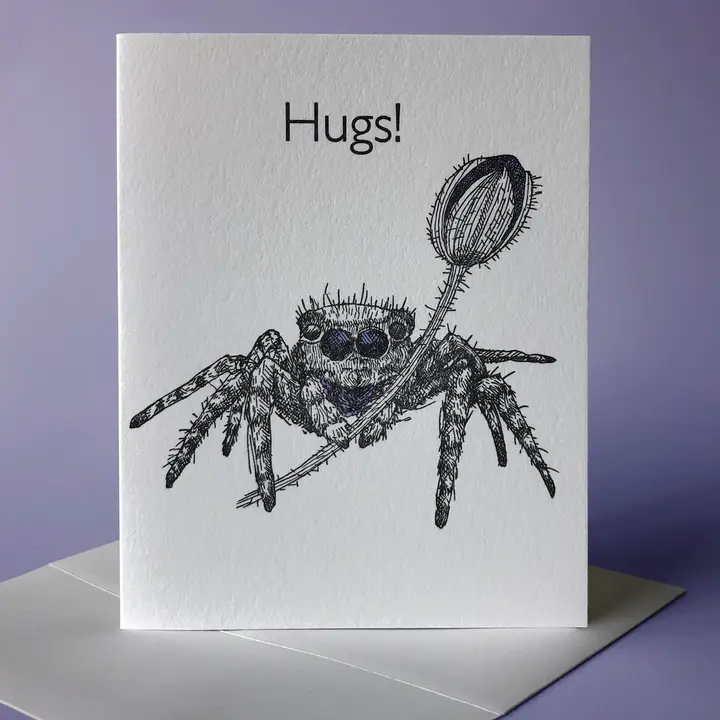 PAINTED TONGUE PRESS CARD - SPIDERWORT HUGS