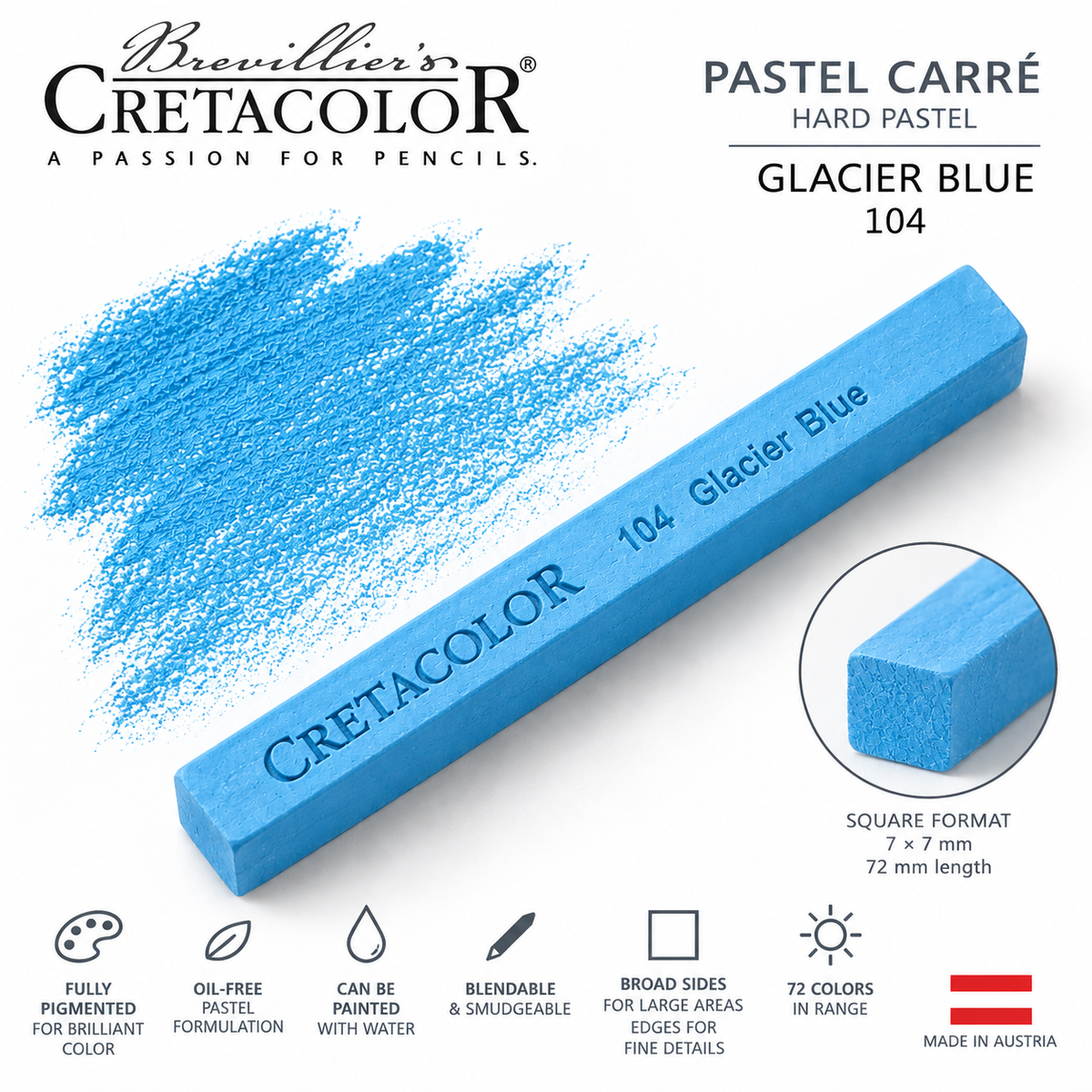 CRETACOLOR PASTEL CARRÉ GLACIER BLUE