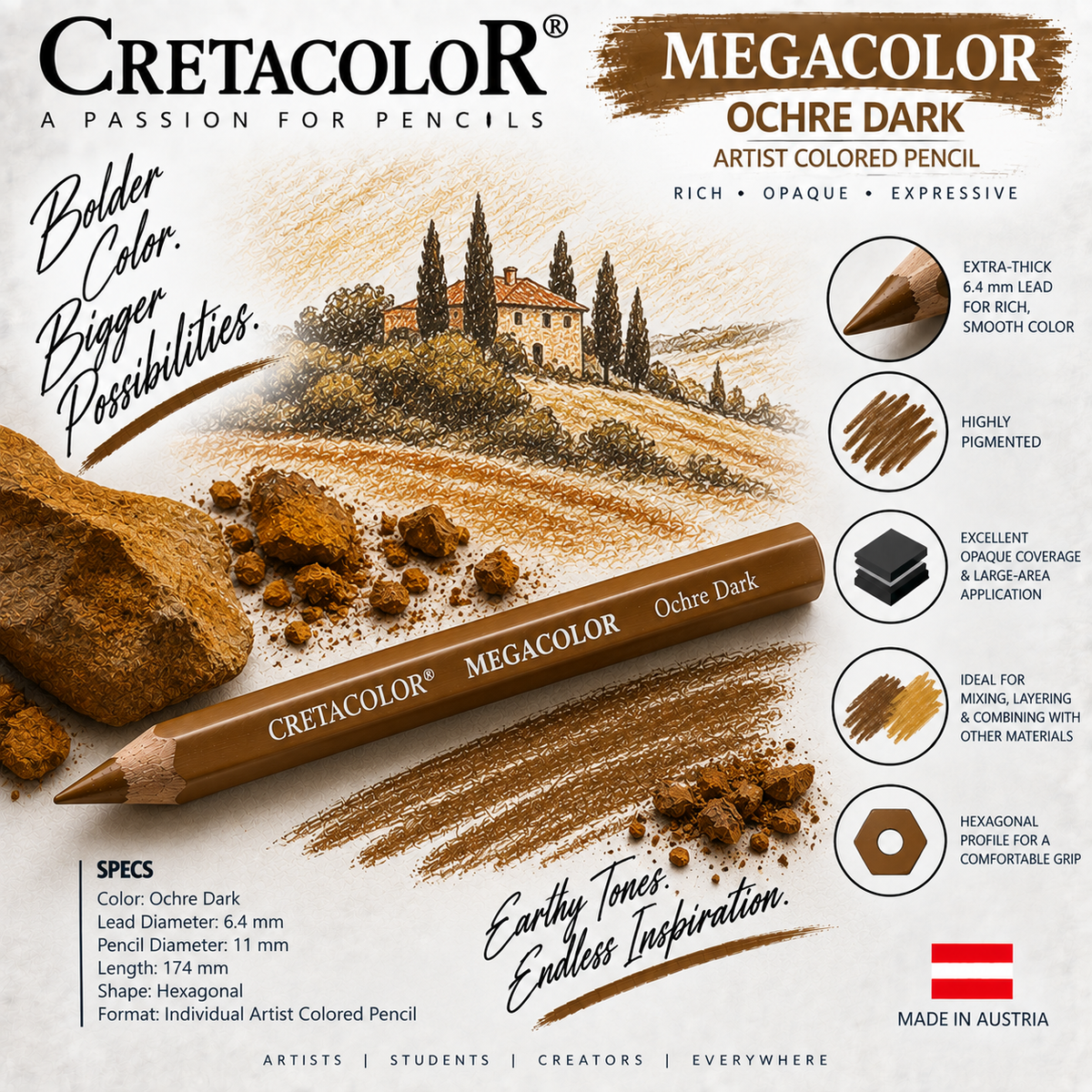CRETACOLOR MEGACOLOR OCHRE DARK