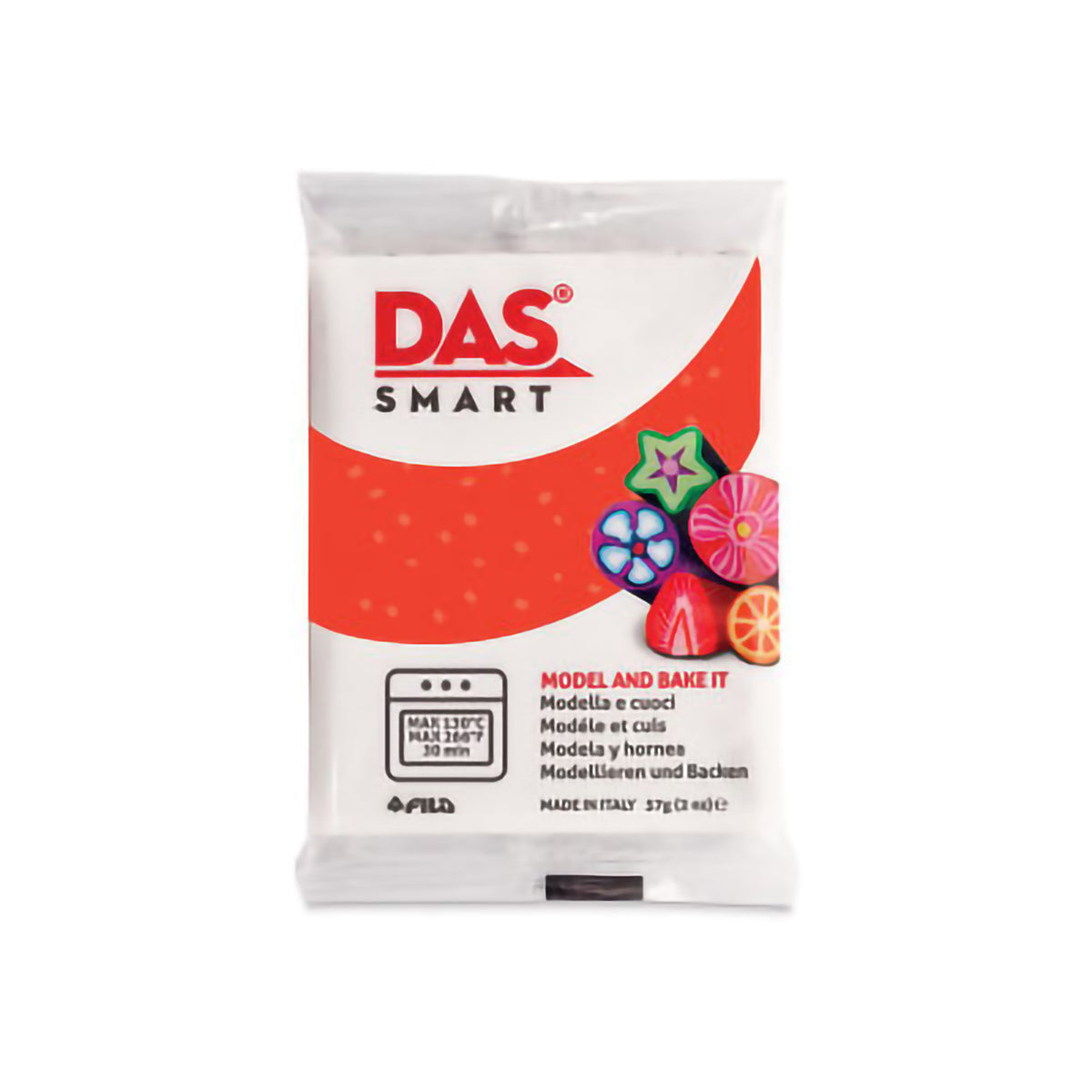 DAS SMART CLAY 2oz RED GLITTER