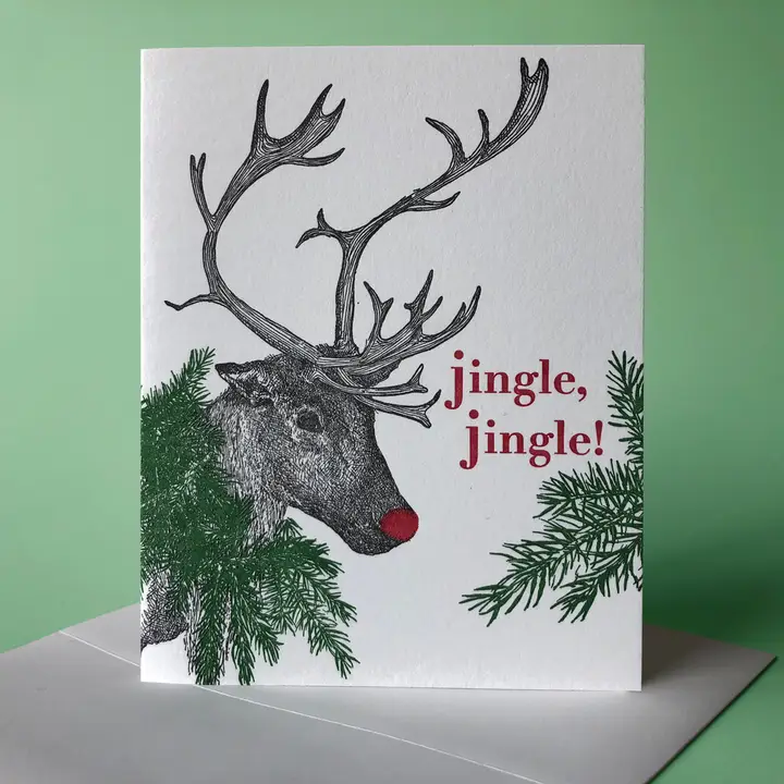 PAINTED TONGUE PRESS CARD - SPRUCE HOLIDAY