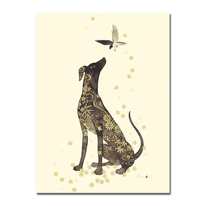 TADASHI URA CARD DOG WITH BIRD