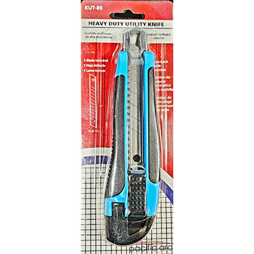 HEAVY DUTY METAL TIPPED SNAP KNIFE - BLUE