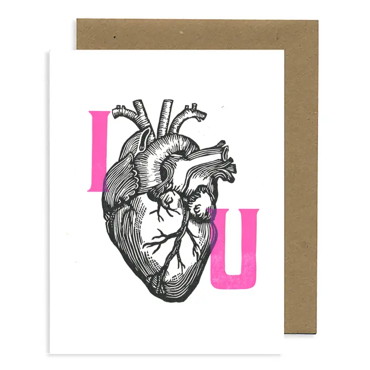 LETTERPRESS CARD- I HEART U
